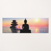 Schöner Blue Lake Sunset Buddha Individuelle Name Yogamatte (Vorderseite (Horizontal))