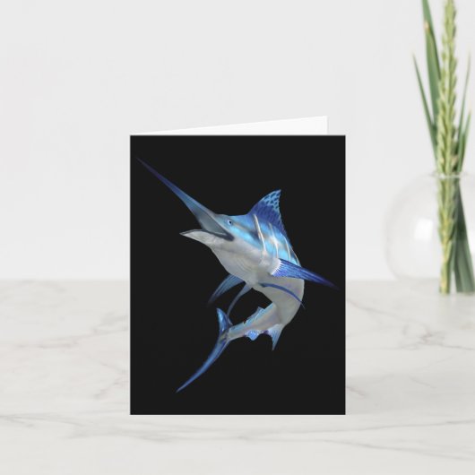 Schöner Blue Marlin Fischen Kurzurlaub Karte (Vorderseite)