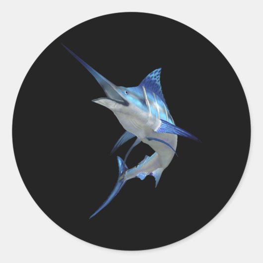 Schöner Blue Marlin Fischen Kurzurlaub Runder Aufkleber (Vorderseite)