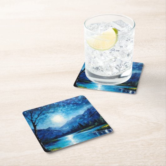 Schöner Blue Mountains Square Paper Untersetzer (Vor Ort)