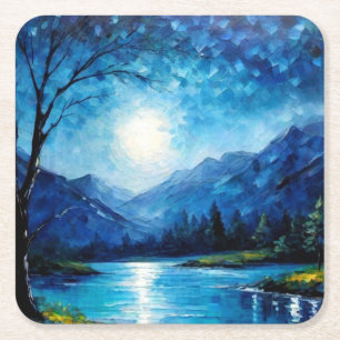 Schöner Blue Mountains Square Paper Untersetzer