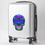 Schöner Blue Sugar Skull | Imitate sehen groß aus Aufkleber (Koffer)