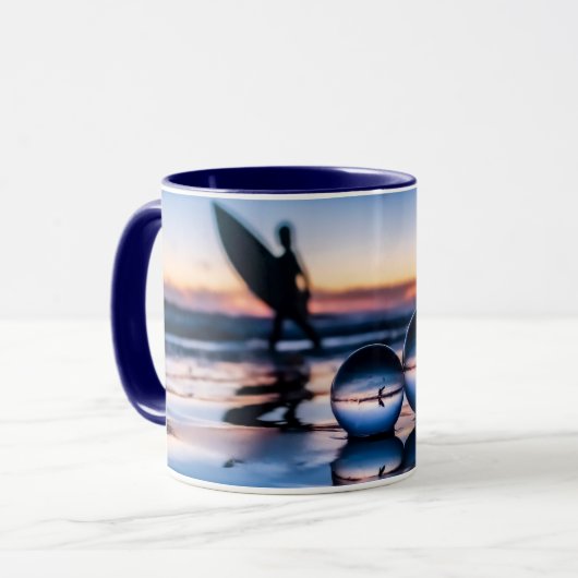 Schöner Blue Surfer Lensball Sunset Tasse (Vorderseite Links)