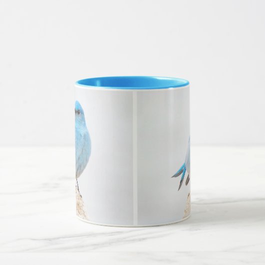 Schöner Bluebird auf einem Hügel Tasse (Zentrum)