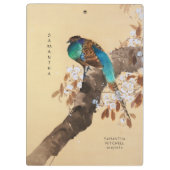 Schöner blühender Baum Vintag Japanisch Klemmbrett (Rückseite)