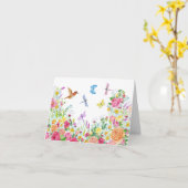 Schöner Blumengarten mit Wasserfarben Karte (Gelbe Blume)