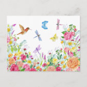 Schöner Blumengarten mit Wasserfarben Postkarte (Vorderseite)