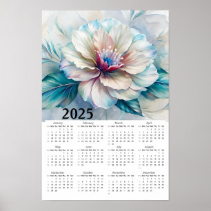 Schöner Blumenkalender 2025 Poster
