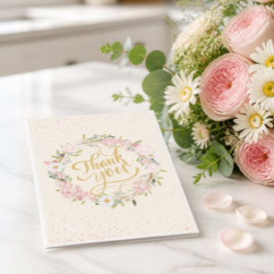 Schöner Blumenkranz Danke Karte