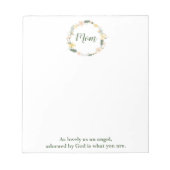 Schöner Blumenkranz der Mama Notizblock (Vorderseite)