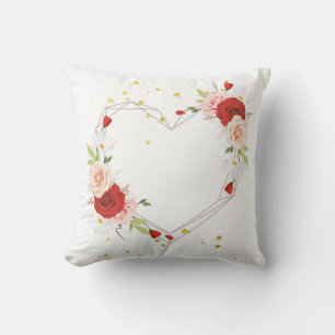schöner Blumenkranz mit Aquarellfarbe Kissen