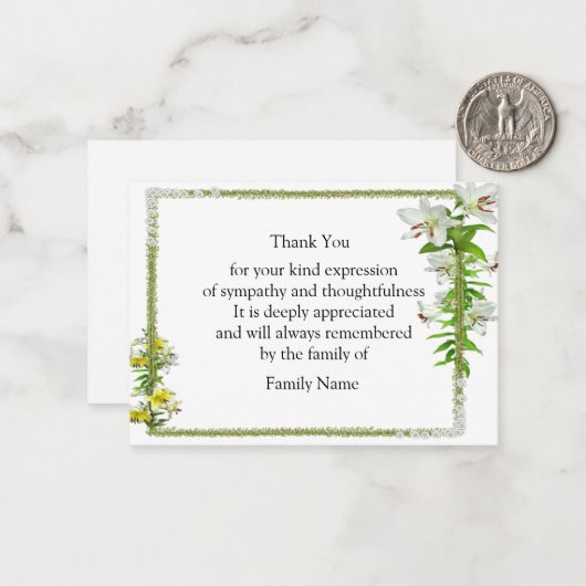 Schöner Blumenrahmen dank Karte (Vorderseite/Rückseite Beispiel)