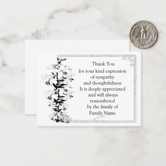 Schöner Blumenrahmen dank Karte (Vorderseite/Rückseite Beispiel)