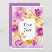 Schöner Blumenrahmen Einladung (Vorne/Hinten)