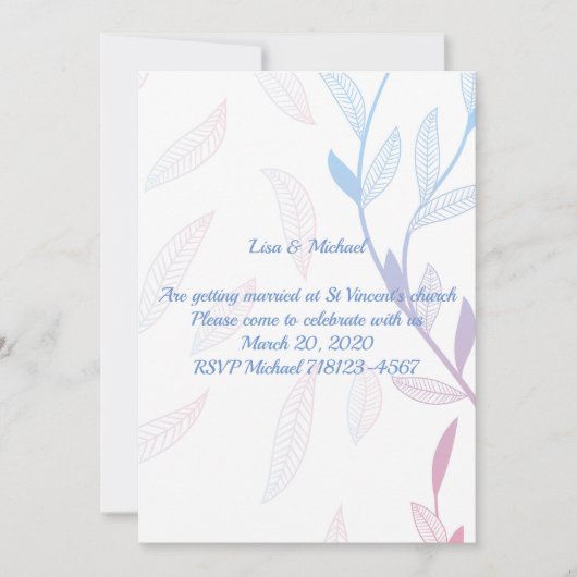 Schöner Blumenrahmen Einladung (Vorderseite)