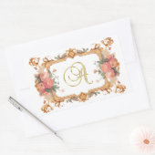 Schöner Blumenrahmen, Monogramm A, AI generiert, Rechteckiger Aufkleber (Umschlag)