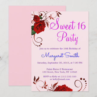 Schöner BlumenRosen-Bonbon 16 laden ein Einladung