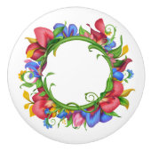 Schöner Blumenstrauß Keramikknauf (Vorderseite)