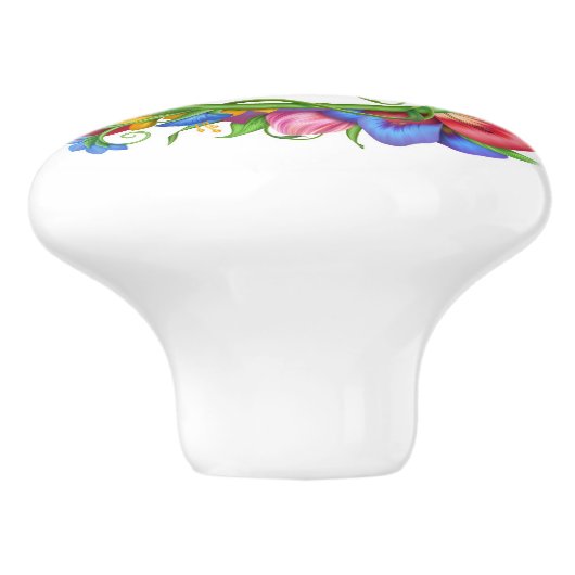 Schöner Blumenstrauß Keramikknauf (Seitenansicht)