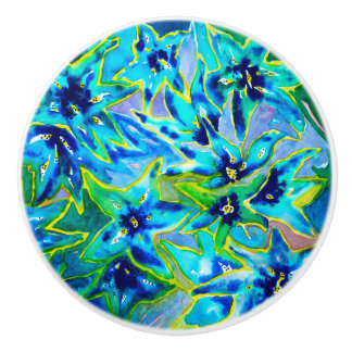 Schöner BlumenWasserfarbe-Keramik-Tür-Griff Keramikknauf