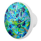 Schöner BlumenWasserfarbe-Keramik-Tür-Griff Keramikknauf (Rechts)