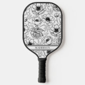 Schöner Blumiger Name Pickleball Schläger (Rückseite)
