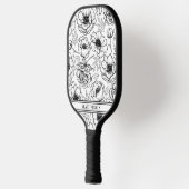Schöner Blumiger Name Pickleball Schläger (Links)
