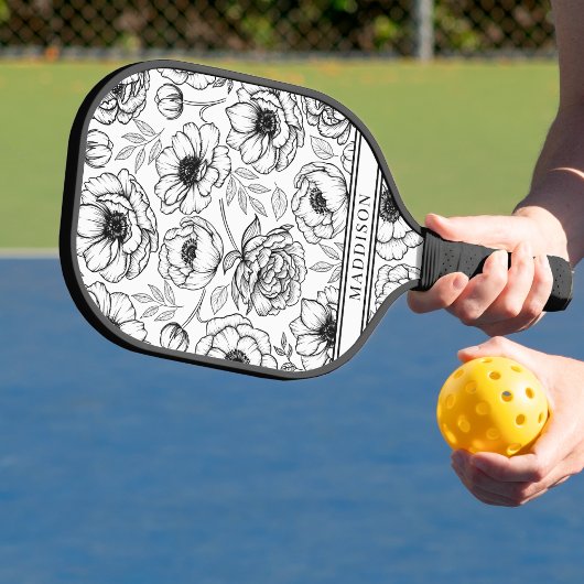 Schöner Blumiger Name Pickleball Schläger