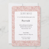 Schöner Blush-Pink-Glitter-Geburtstag Einladung (Vorderseite)