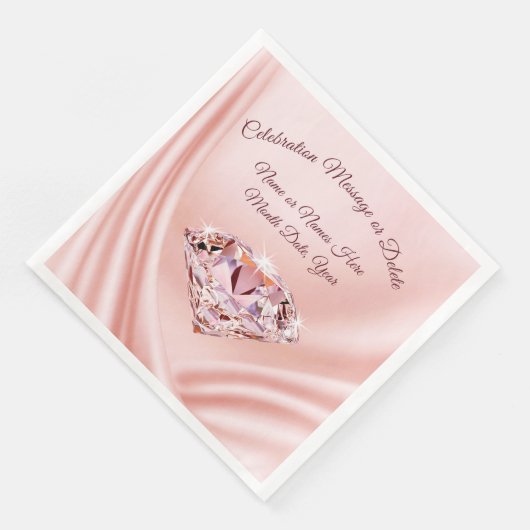 Schöner Blush Wedding Napkins mit IHREM TEXT Serviette (Ecke)