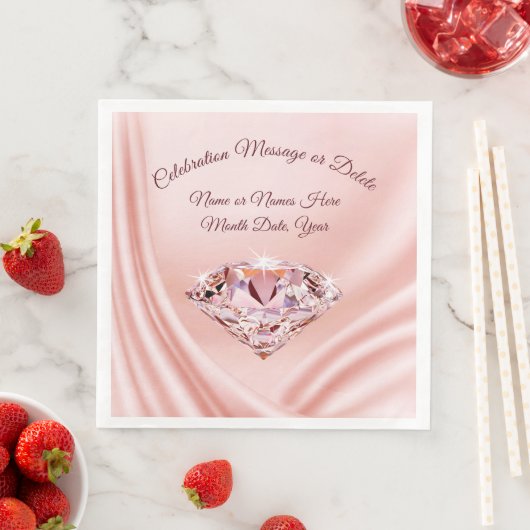 Schöner Blush Wedding Napkins mit IHREM TEXT Serviette (Beispiel)