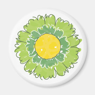 Schöner Blüten-Magnet - Grün Magnet