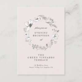 Schöner, blütengezeichneter Kranz-Empfang Begleitkarte