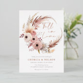 Schöner Bohemischer Sturz in Liebe Hochzeit Folieneinladung (Stehend vorne)