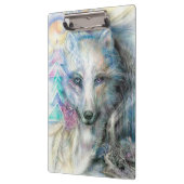 Schöner Bohemischer Weißer Wolf Klemmbrett (Links)