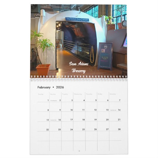 Schöner Boston Wall Kalender (Feb 2026)