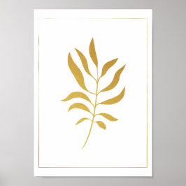 Schöner botanischer Goldener Baum verlassen Poster