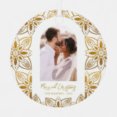 Schöner Botanischer Verheirateter Foto Arc Ornament Aus Metall (Vorderseite)