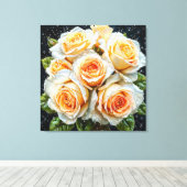 Schöner Bouquet mit Rose Leinwanddruck (Insitu (Holzboden))