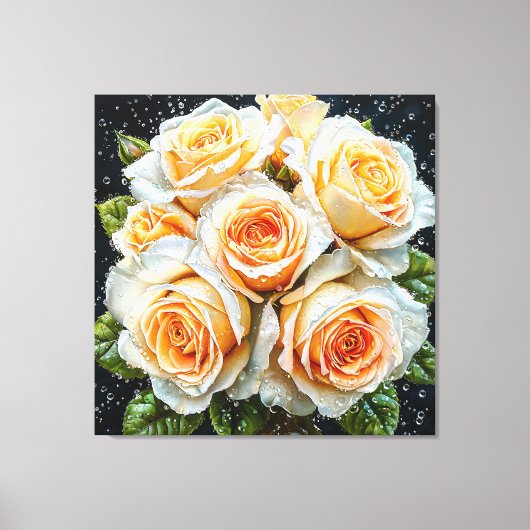 Schöner Bouquet mit Rose Leinwanddruck (Vorderseite)