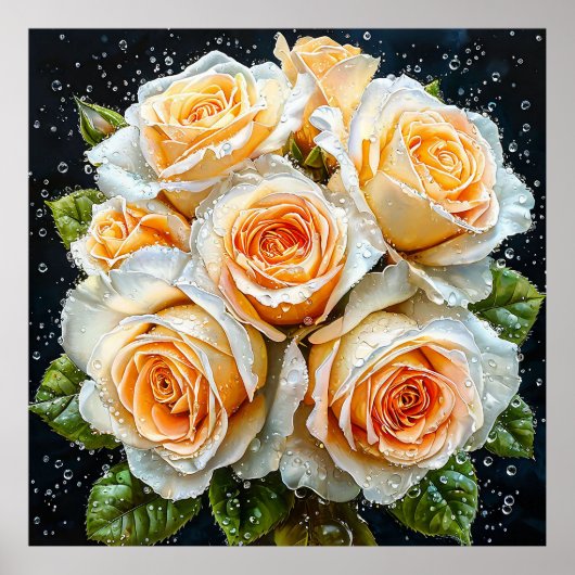 Schöner Bouquet mit Rose Poster (Vorne)