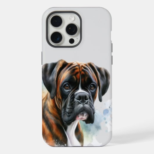 Schöner Boxer Hund in Wasserfarbe iPhone Hülle (Rückseite)