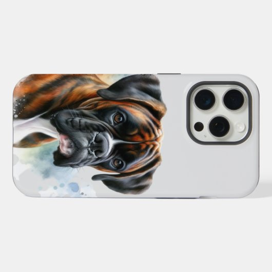 Schöner Boxer Hund in Wasserfarbe iPhone Hülle (Rückseite (Horizontal))