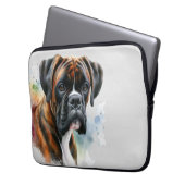 Schöner Boxer Hund in Wasserfarbe Laptopschutzhülle (Vorderseite Links)