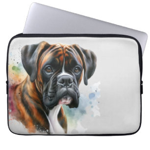 Schöner Boxerhund in Aquarell Laptopschutzhülle