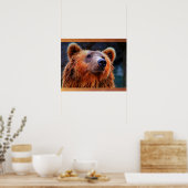 Schöner brauner Bär Portrait Wildlife Foto Poster (Küche)