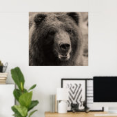 Schöner brauner Grizzlybär Poster (Heimbüro)