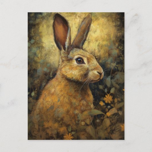 Schöner Brauner Hase Postkarte (Vorderseite)