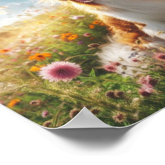 Schöner Bretagne-Hund Poster (Ecke)