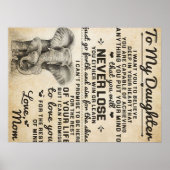 Schöner Brief an die Tochter | Liebliches Geschenk Poster (Vorne)